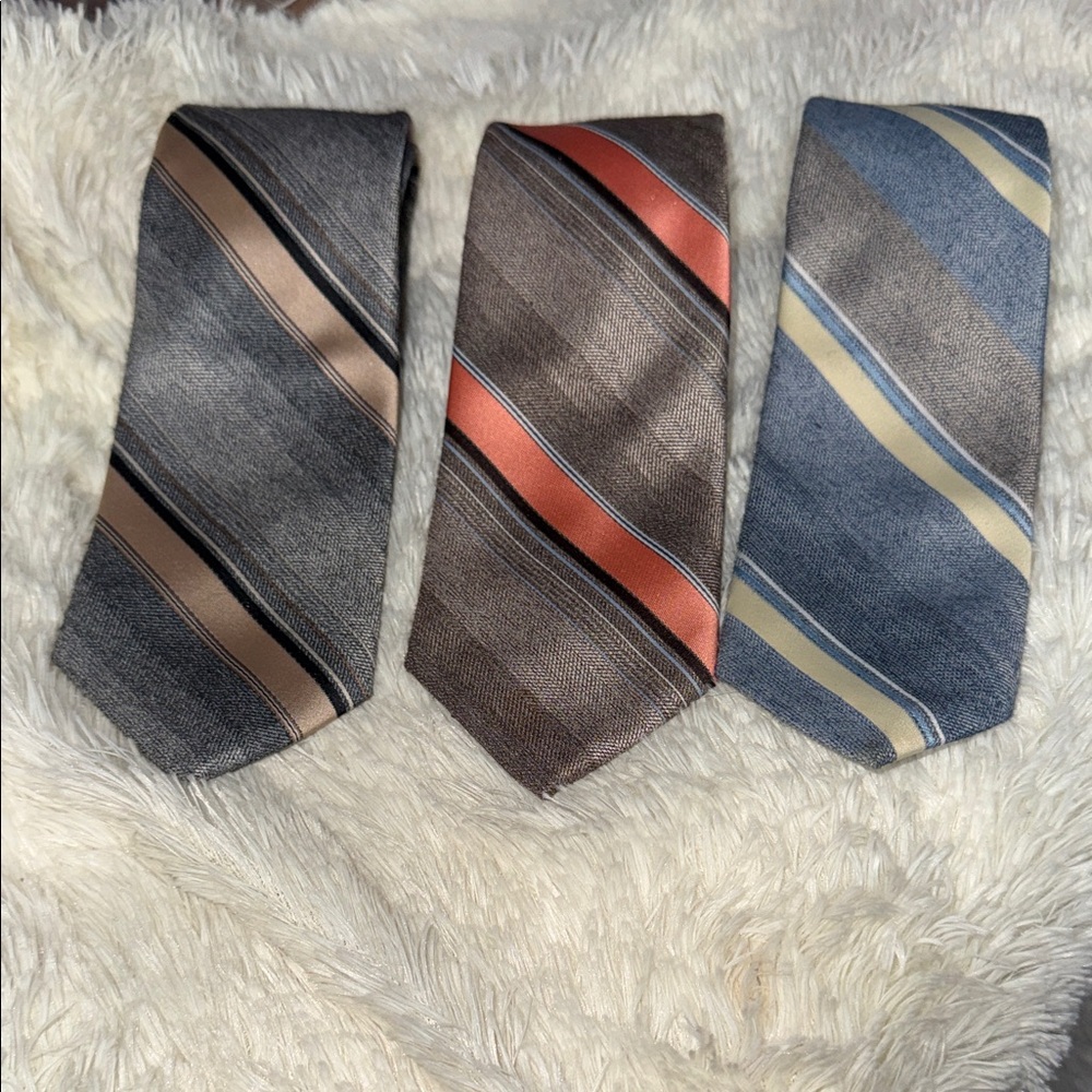 John Weitz Vintage Tie -  set of 3 Stripe Silk / Viscose Ties